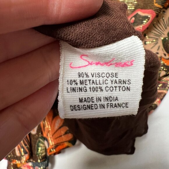 NWOT Sundress REVOLVE Maud Brown Mini Dress Retro Floral Flare Sleeve XS Tall - Picture 14 of 15